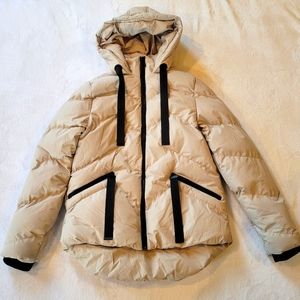 Saint & Sinner White Hooded Puffer Jacket NWT S